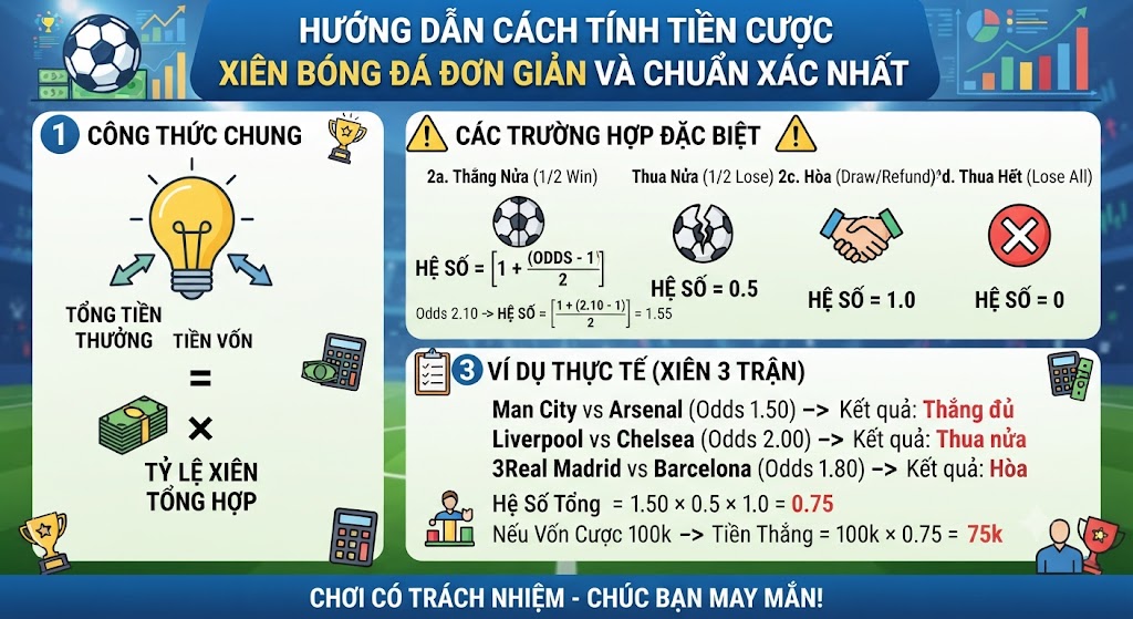 cách tính tiền cược xiên